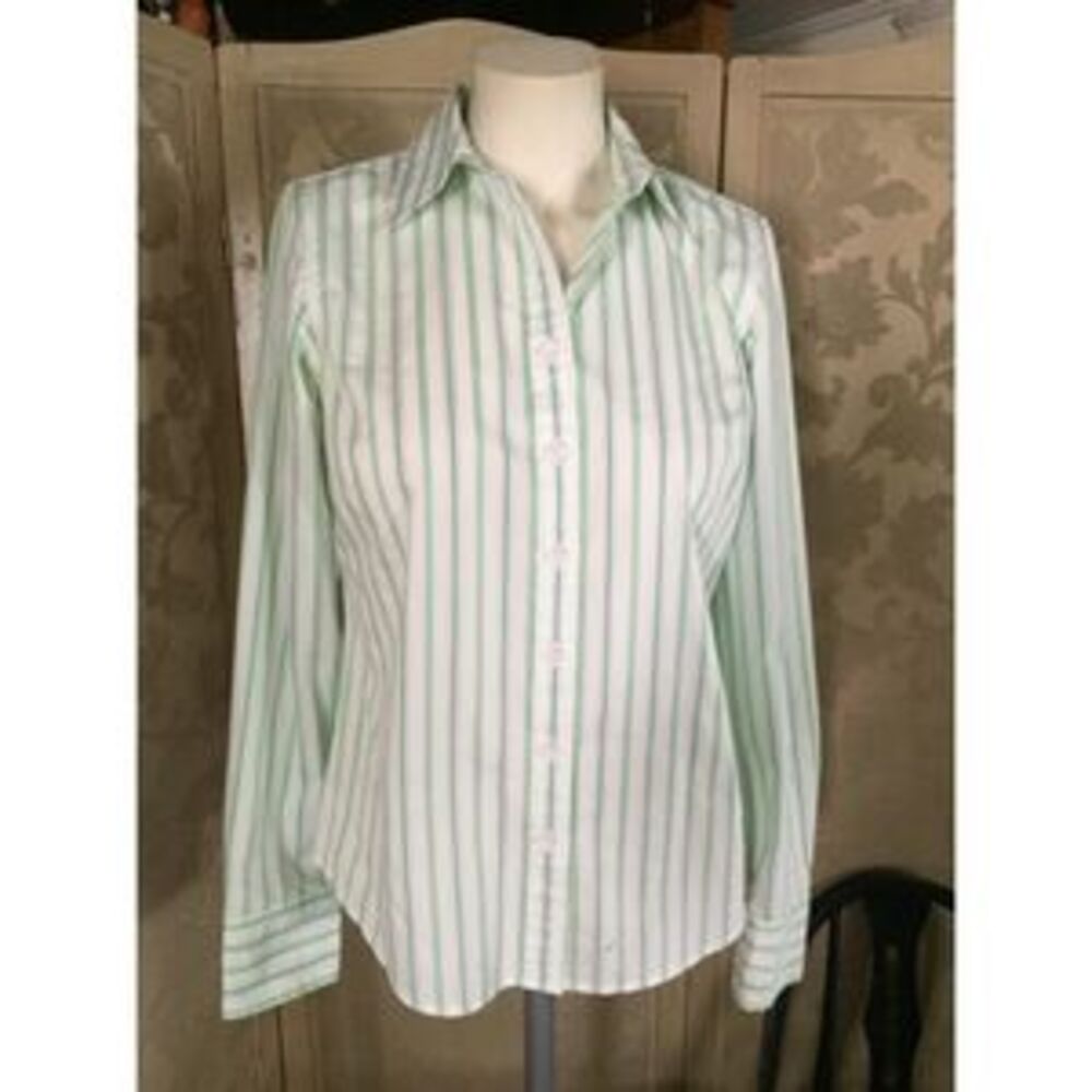 IZOD White & Green Striped Shirt - Picture 5 of 5